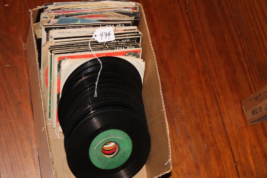 Box of Vintage 45 Vinyl Records, Sleeves