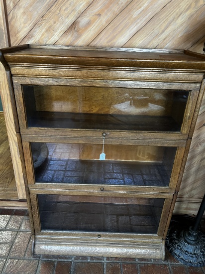 Glass Sectional Book Case. 34x14x48"