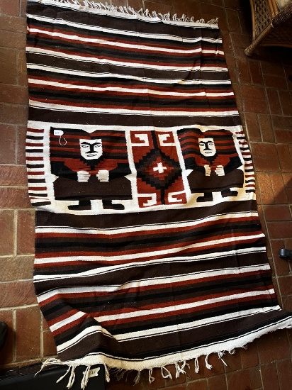 Vintage Serape Stripes Blanket and Tapestry