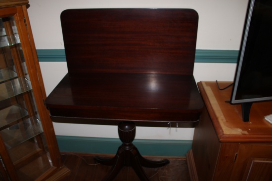 Vintage Carved Mahogany Card Gaming Console Table