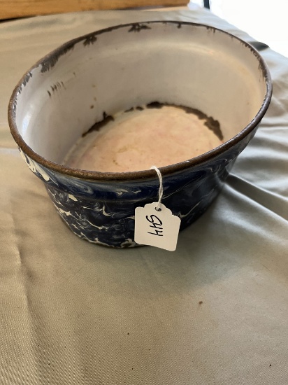 Blue and White Swirl Enamel Bowl
