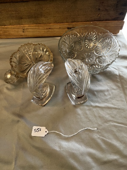 Gorham Lead Crystal Candle sticks and other crystal cut dishes