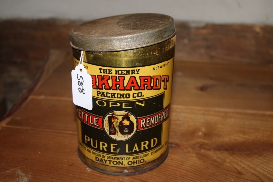 Vintage Burkhardt Lard Tin Canister
