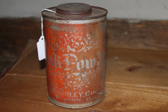 Vintage Baked Powder Tin Canister