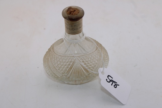 White Rose Cologne Glass Bottle