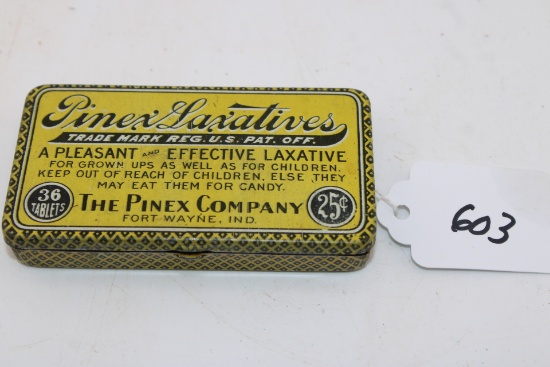 Pinex Laxatives Tin Can