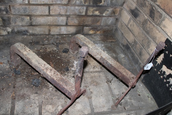 Antique Cast Iron Andirons