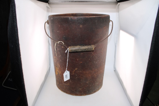 Antique United Indurated Fibre Co Pail 12.5"tall  9.5"wide