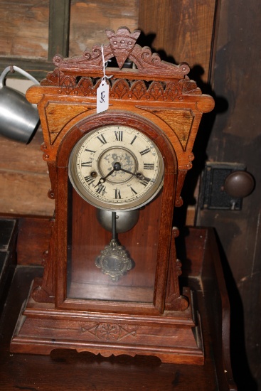 Antique Oak Mantle Clock