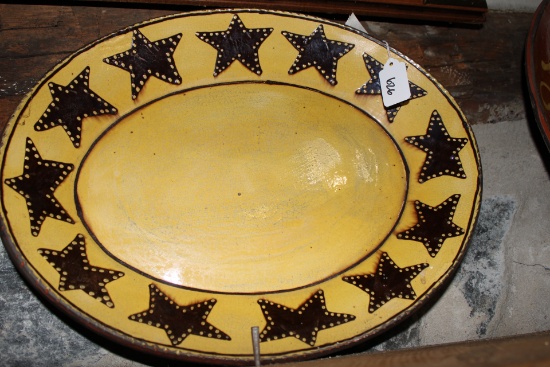 Turtlecreek Lead Glazed Oval Platter Pottery