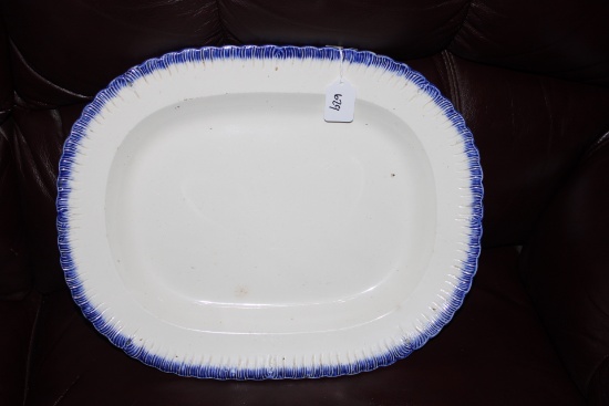 Early Adams Blue shell Feather edge Creamware Platter