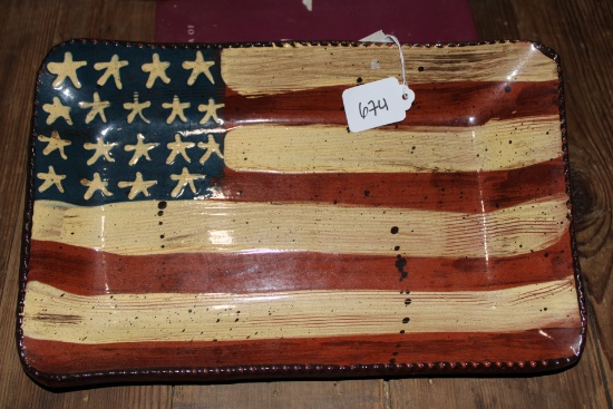 Large  American Flag Platter
