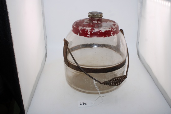 Depression Era Kerosene Glass Jug with Vaseline cap. Embossed with patented July 1st 1913.