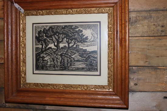 Signed "Kansas Landscape" by Birger Sandzen
