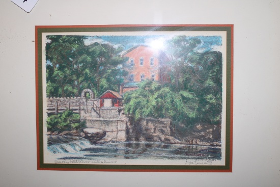 Signed "Smoky Hill River Mill in Summer" by Signe Larson 83'