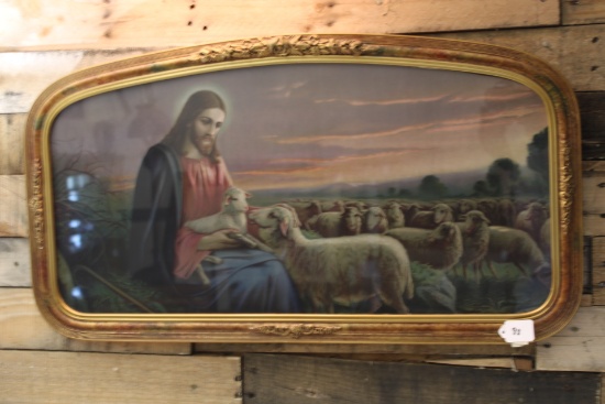 Vintage Litho Print Mataloni Giovanni Jesus with Lamb