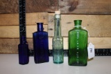 Vintage Poisonous Medicinal Glass Bottle Lot