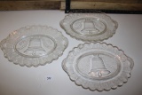 Set of 3 Vintage 1970' Liberty Bell Glass plates