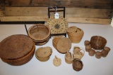 Lot of Native American Woven Baskets and Mini Clay Pots, see notes