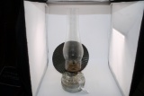 Antique Eagle Clear Glass Sconce Oil Lamp with Chimney and Tin Reflector