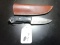 Clip Point Damascus Hunting Knife with Sheath
