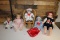 Lot of five Large Porcelain Dolls