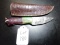 Straight Back Damascus Hunting Knife with Sheath