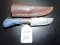 Straight Back Damascus Hunting Knife with Sheath