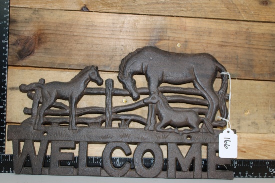 Cast Iron Horse Welcome Sign