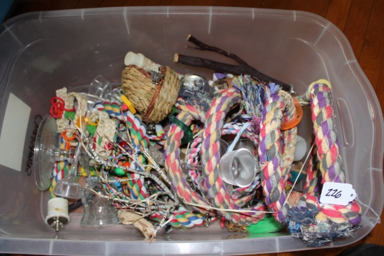 Tote of Bird cage pieces and whatnots