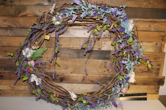 Large Wreath and faux flowers