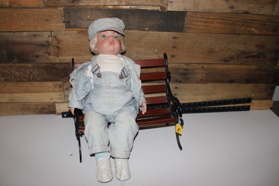 Porcelain Doll and Bench