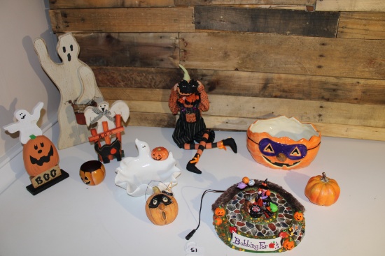 Tote of Halloween Decorations