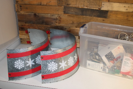 Christmas Lights and Metal Tree Skirt