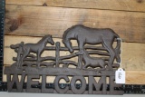 Cast Iron Horse Welcome Sign