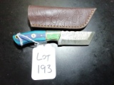Japanese Tanto Damascus Hunting Knife with Sheath