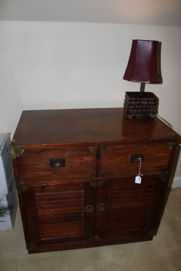 Small entertainment stand and lamp