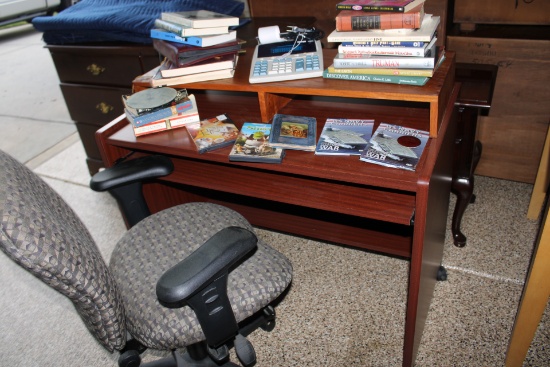 Desk, Chair and contents.