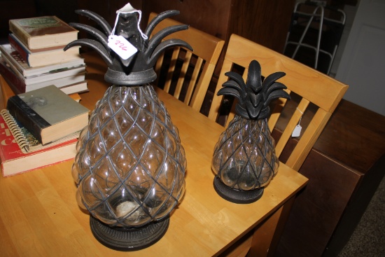 Outdoor Pineapple Candle Stands and small out door glass candle holders