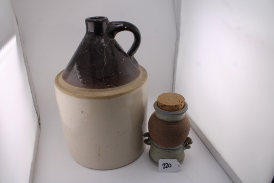 Vintage Stoneware Crock and Bonil Corked Pottery