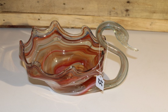 Murano Glass Swan Bowl