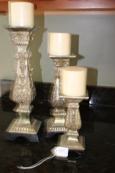 Trio Candlesticks with Candles