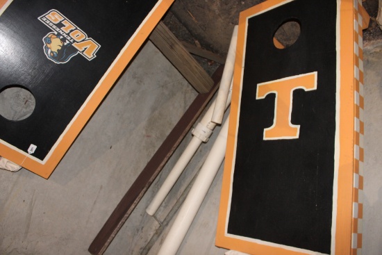 Tennessee Volunteers Cornhole boards and jenga game