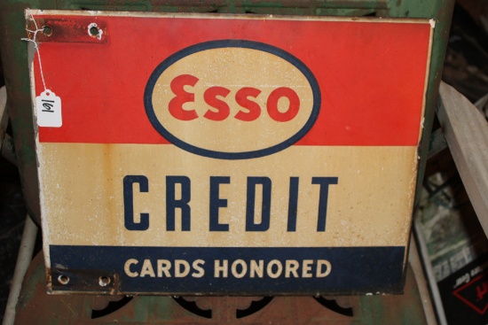 Esso Metal Credit Card Sign
