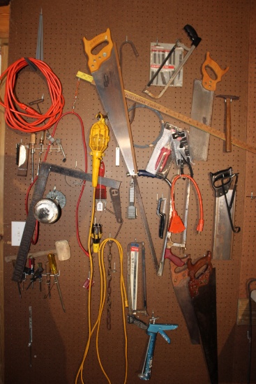 Wall of tools lot.