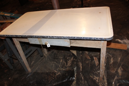 Vintage enamel top table