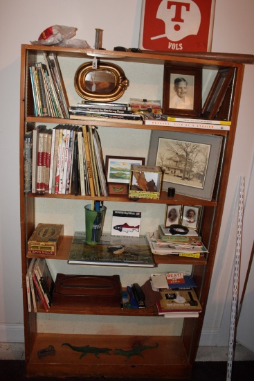 Bookshelf and contents