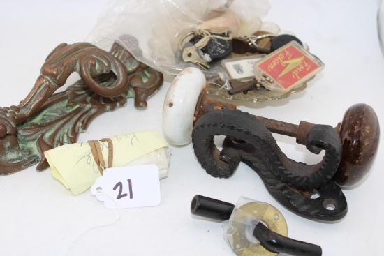 Antique Door Knockers and Door Knob, Keys