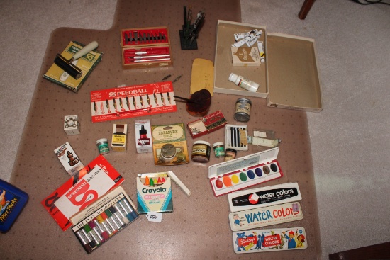 Speedball Pens, inks, water colors and other items