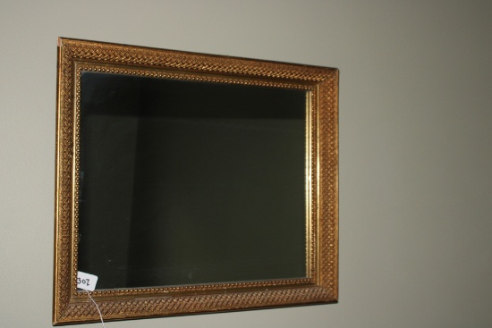 Gold Tone Mirror. 23.5x19.5"